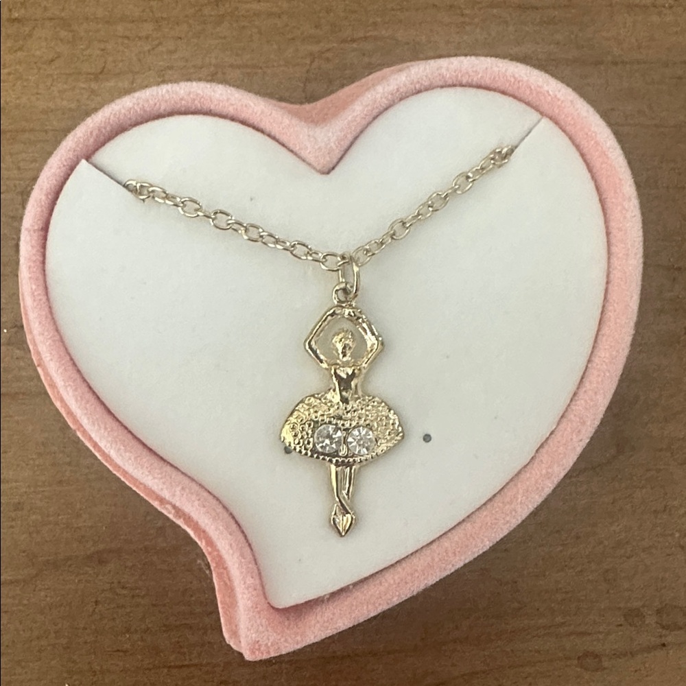 Vintage Gold Toned Ballerina 18” Necklace